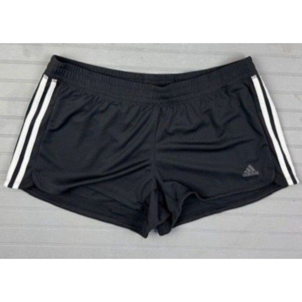 Adidas Size XL Womens Training Shorts Black White Elastic Waist Stretch